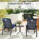 image 6 of Outsunny 3-Piece Recliner Garden Chairs and Tempered Glass Table Set, Blue 