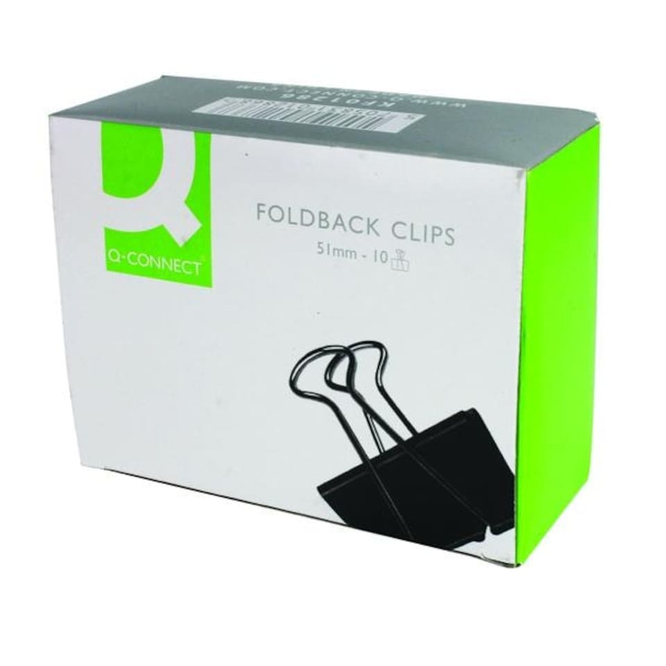 image 1 of Q-Connect Foldback Clip 51mm Black (Pack of 10)