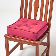 Homescapes Claret Red Cotton Dining Chair Booster Cushion Red