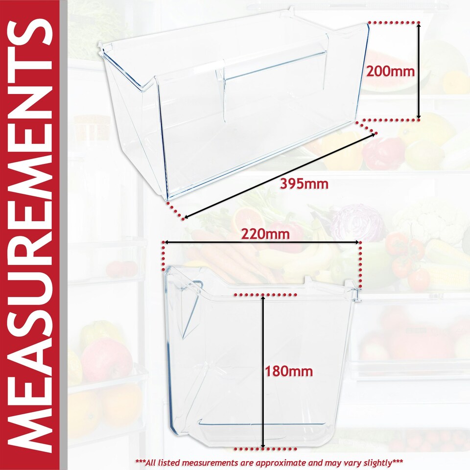 image 1 of SPARES2GO Bottom Drawer for Zanussi ZNFN ZNFR ZNHN ZNHR ZNLK ZNLN ZNLR ZNNN ZUNN Fridge Freezer Lower Container Box Clear