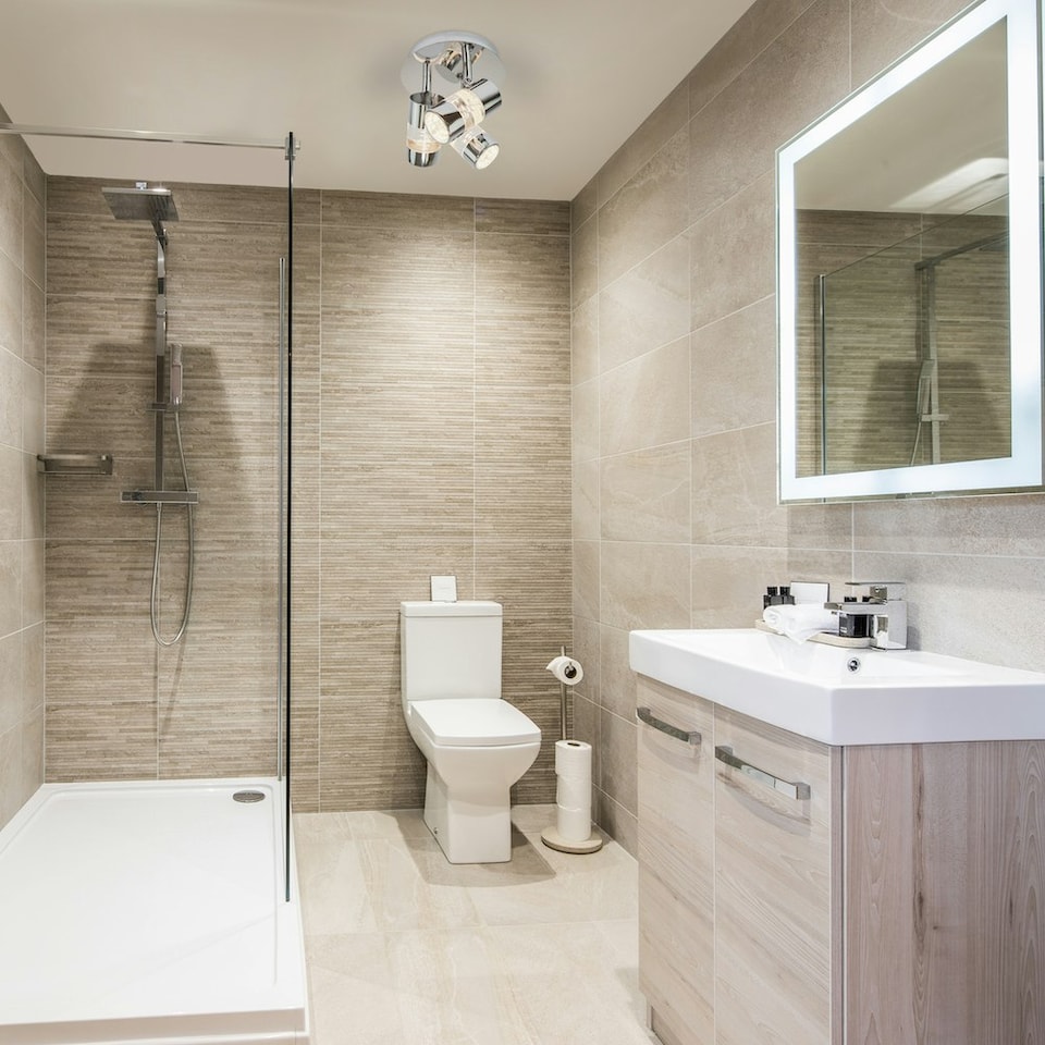image 1 of Chrome Bathroom Spot Light with LED Bubble Acrylic Heads