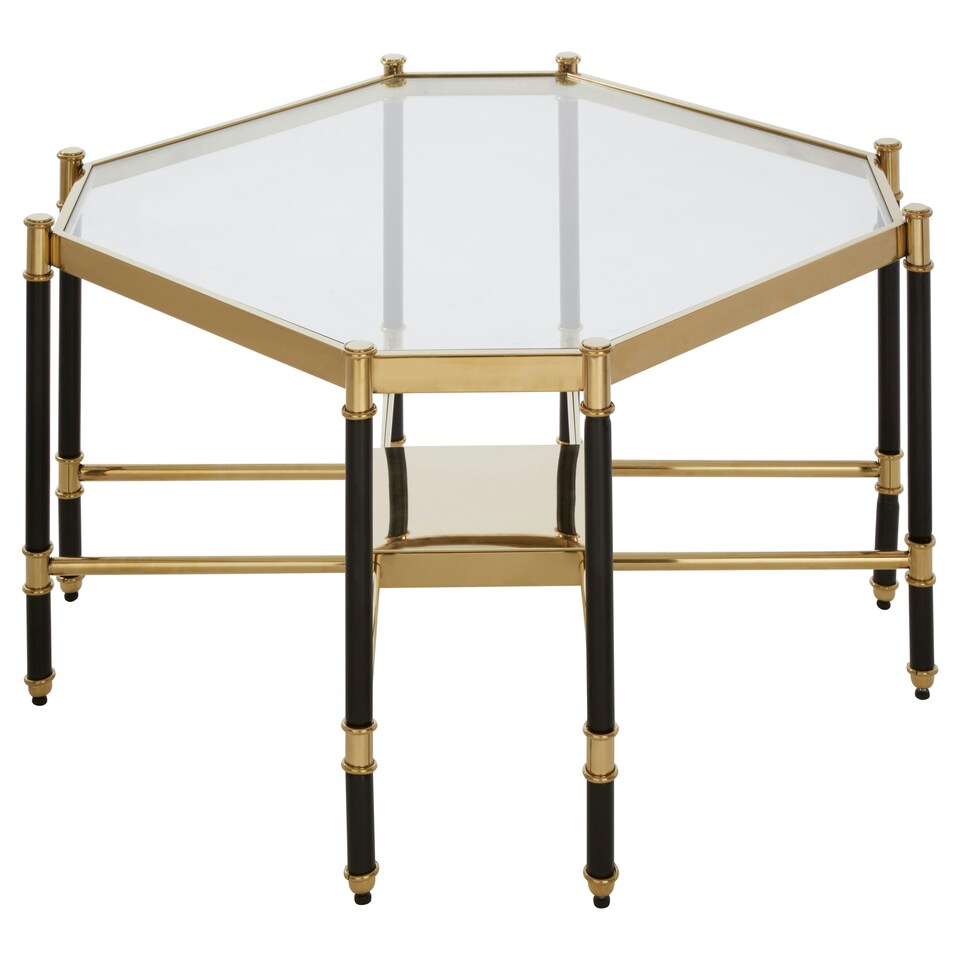 image 1 of Allessi Silver Metal and Side Table with Black Legs Black