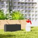 image 4 of Outsunny Set of 2 Hanging Flower Boxes, 50 cm Long, Rattan Look, Black Black | Black