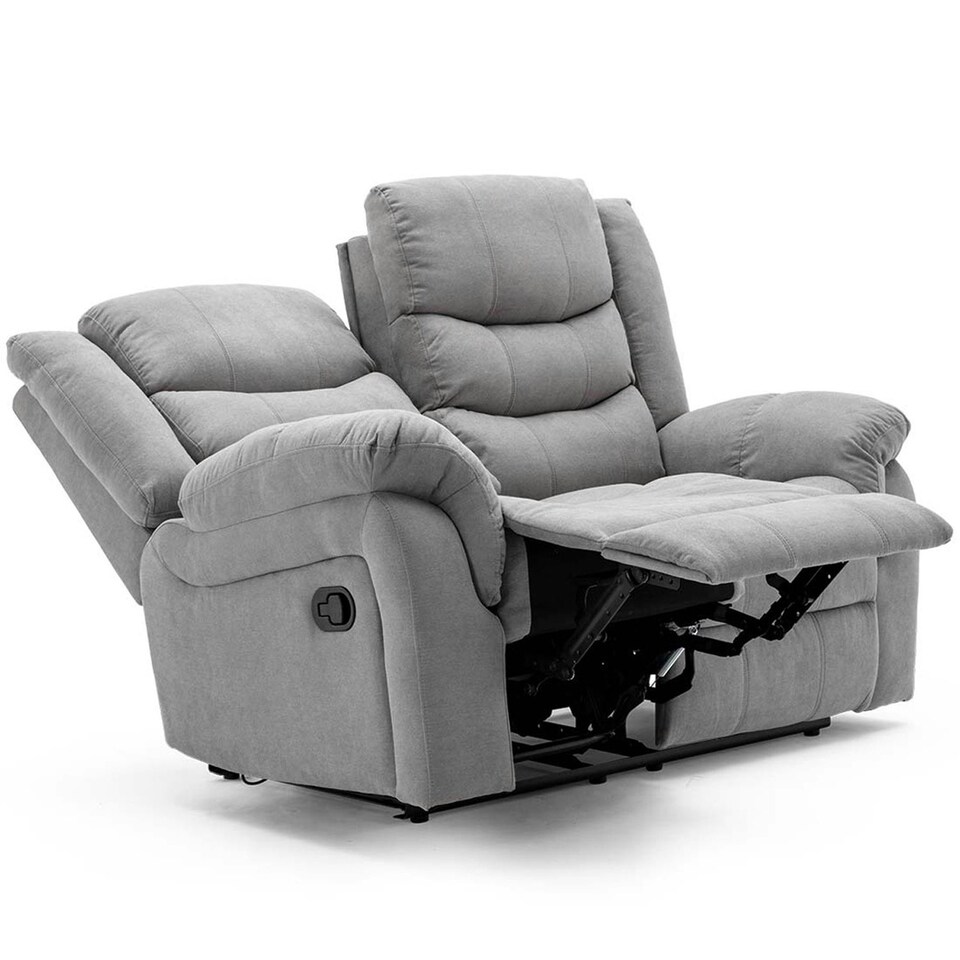 image 1 of Seattle Manual Fabric Recliner 2 Seater Sofa (Grey)