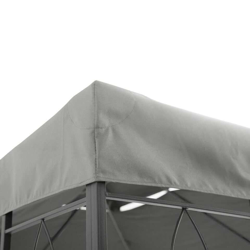 image 1 of Outsunny 3x4m Gazebo Canopy Replacement, 2 Tier Top Roof UV Cover Garden Patio Outdoor Sun Awning Shelters, Light Grey TOP COVER ONLY