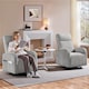 image 3 of Yaheetech Corduroy Swivel Nursery Gliding Rocker Chair-Light Grey | Grey | Light Grey | One Size | 1