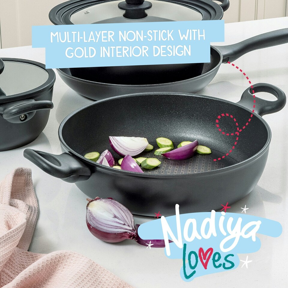 image 1 of Prestige Stackable Pots and Pans Set, Non Stick Induction Dishwasher Safe, 4 Pce