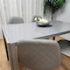 image 4 of Glass Dining table and 4 grey leather chairs  Grey Glass Table And 4 Chairs kitchen dining room furniture Grey
