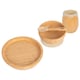 image 1 of Tiny Dining 4pc Round Bamboo Suction Baby Feeding Set - Beige