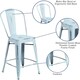image 7 of Blake 24" Industrial Style Bar Stool Chair, Pale Blue - Set of 4 - Modern Metal Counter Height Blue