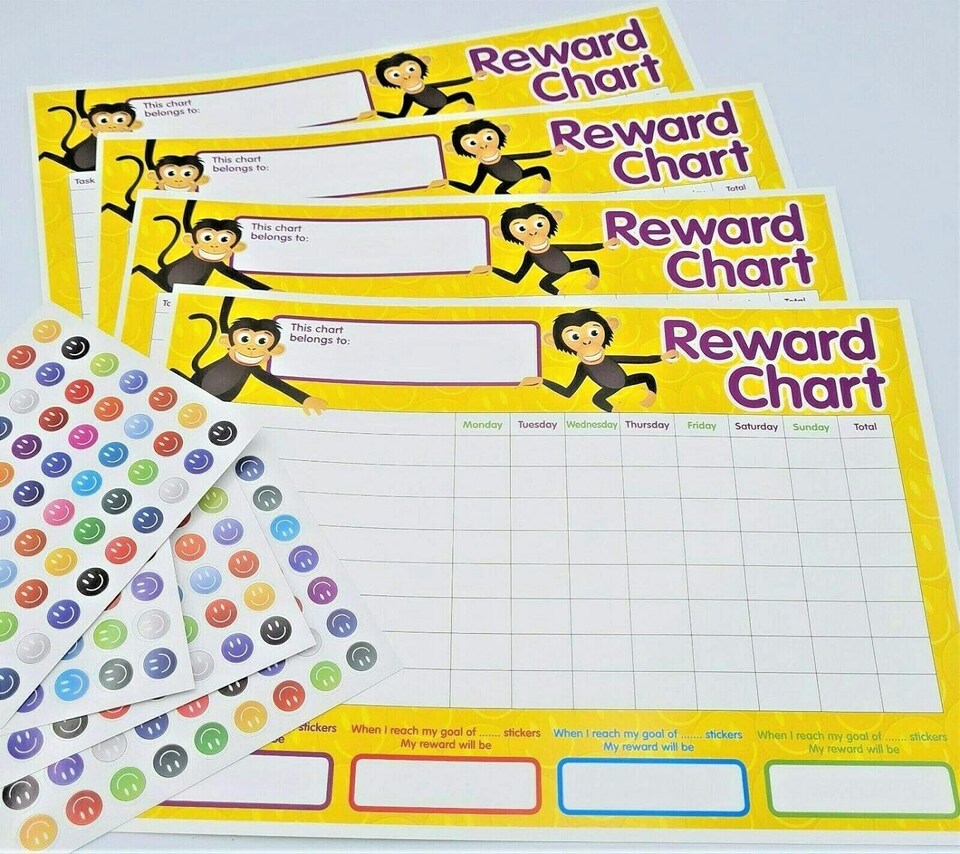 image 1 of Pack of 4 Reward Chart with 252 Stickers