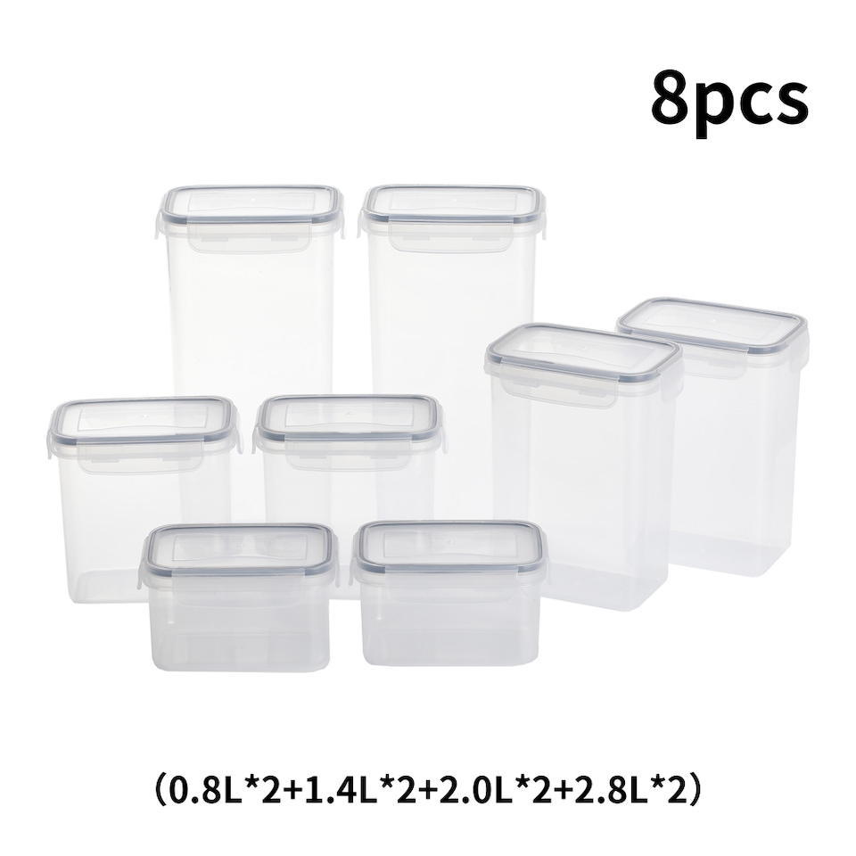 image 1 of Living and Home 8Pcs Food Storage Containers Box with Lids | Clear
