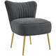 image 1 of HOMCOM Accent Chair Wingback Armless Chair for Bedroom Grey