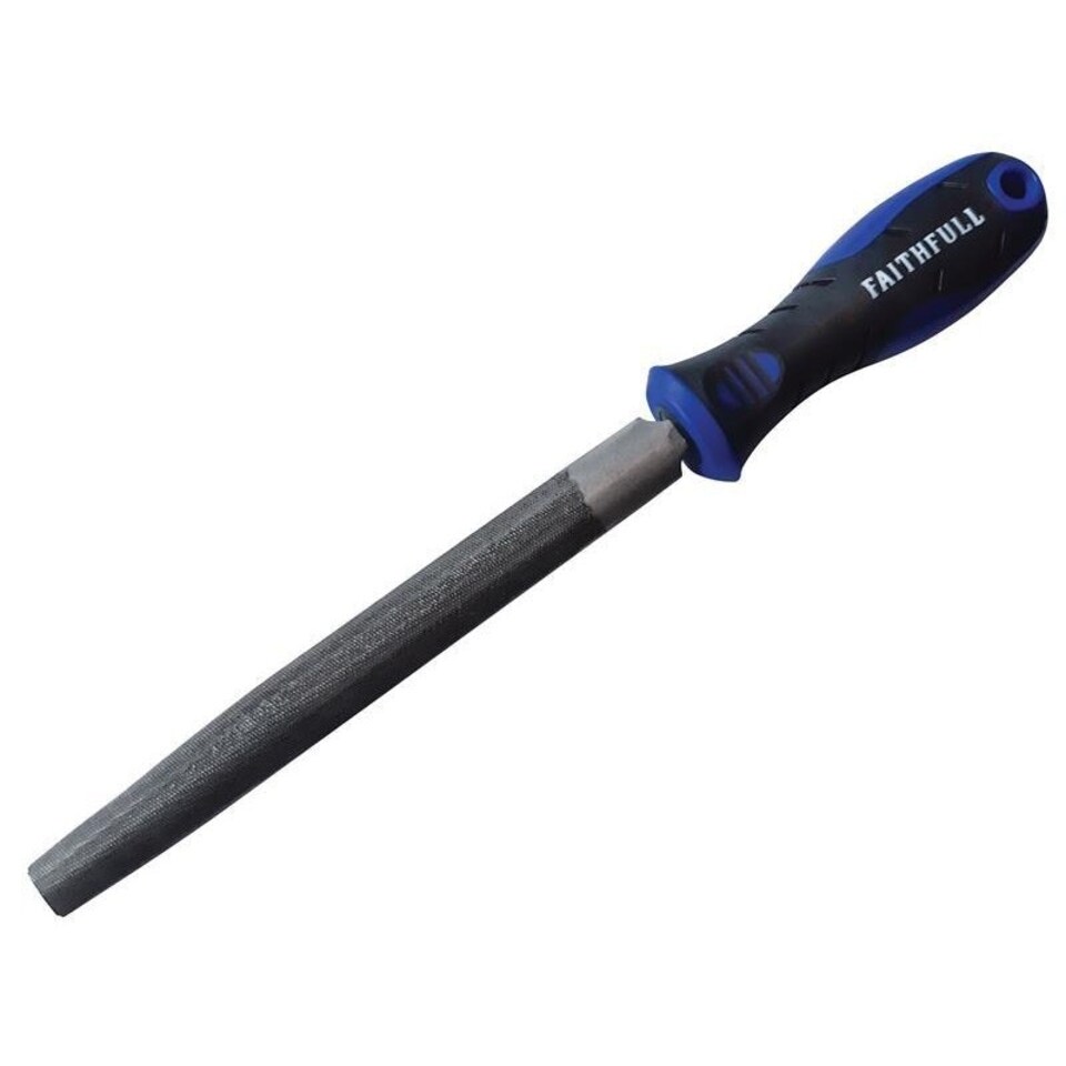Faithfull Half-round Second Cut File, Handled - Multi Colour - 150mm (6in)