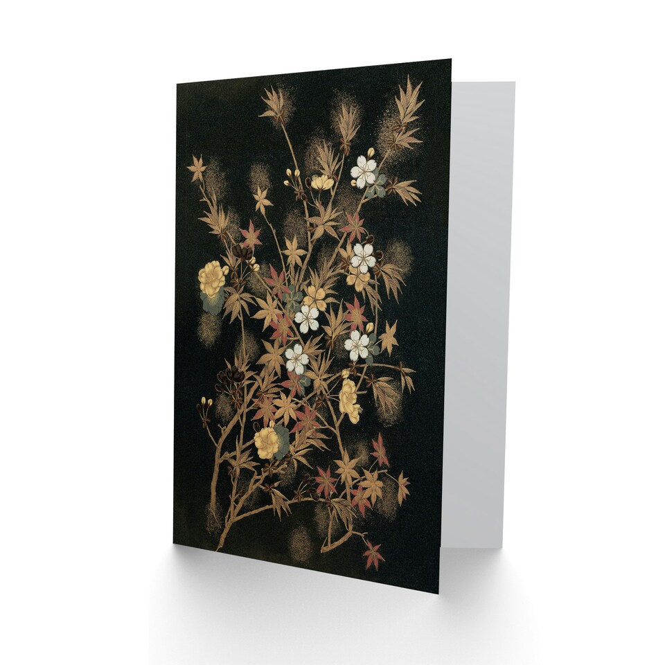 image 1 of G A Audsley Art Card Vintage Japanese Autumn Flowers