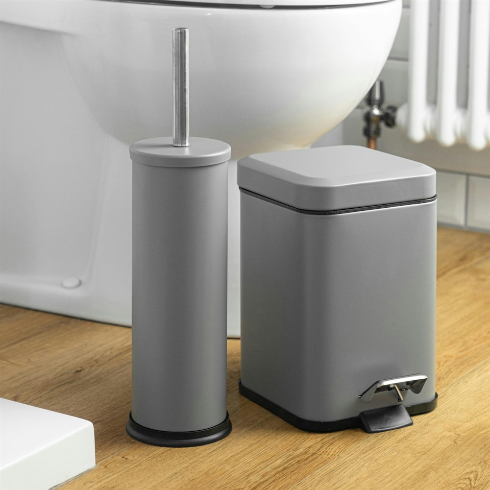 image 1 of Harbour Housewares Round Toilet Brush - Matt Grey Grey