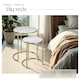 image 3 of Side Table Ellsa - marble top, steel frame, elegant design - Set of 2 | White | Gold