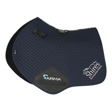 Shires ARMA Logo Horse Jumping Saddlepad - Navy - 17cm - 18cm