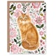 image 1 of Greeting Card Somali Cat Lover Pink Flower Rustic Pattern Birthday