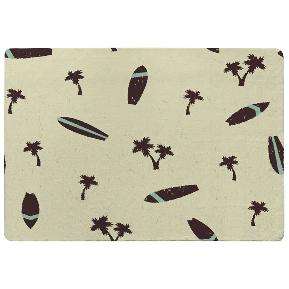 image 1 of Surf Board & Palm Silhouettes (Rug) Multi | Small: 60x110cm