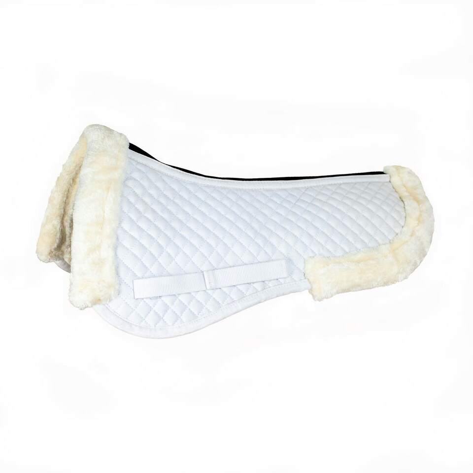 image 1 of Gallop Equestrian Prestige Fully Lined Half Saddle Pad White | Size: One Size
Colour: White