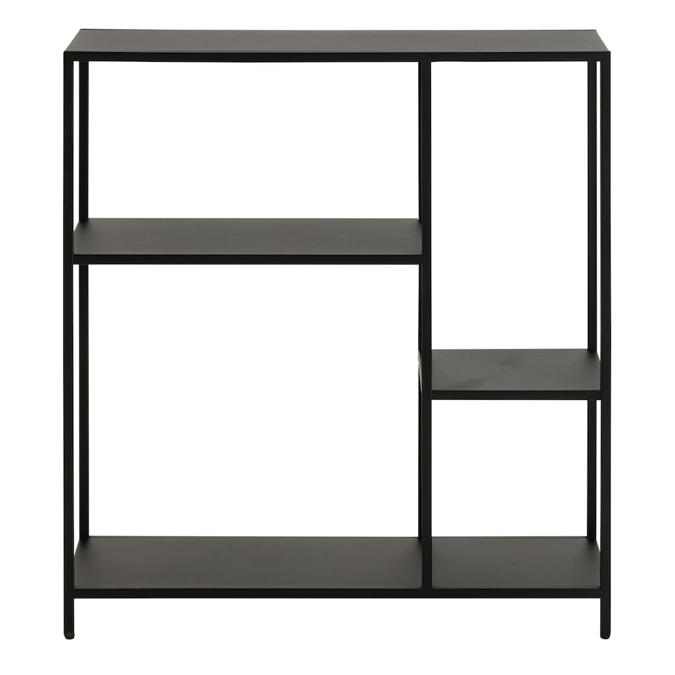 image 1 of Newcastle Asymmetrical Bookcase with 3 Shelves in Matt Black