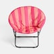 image 1 of OHS Stripe Moon Camping Chair Round Folding Outdoor Garden Seat | Multi | Pink/Orange
