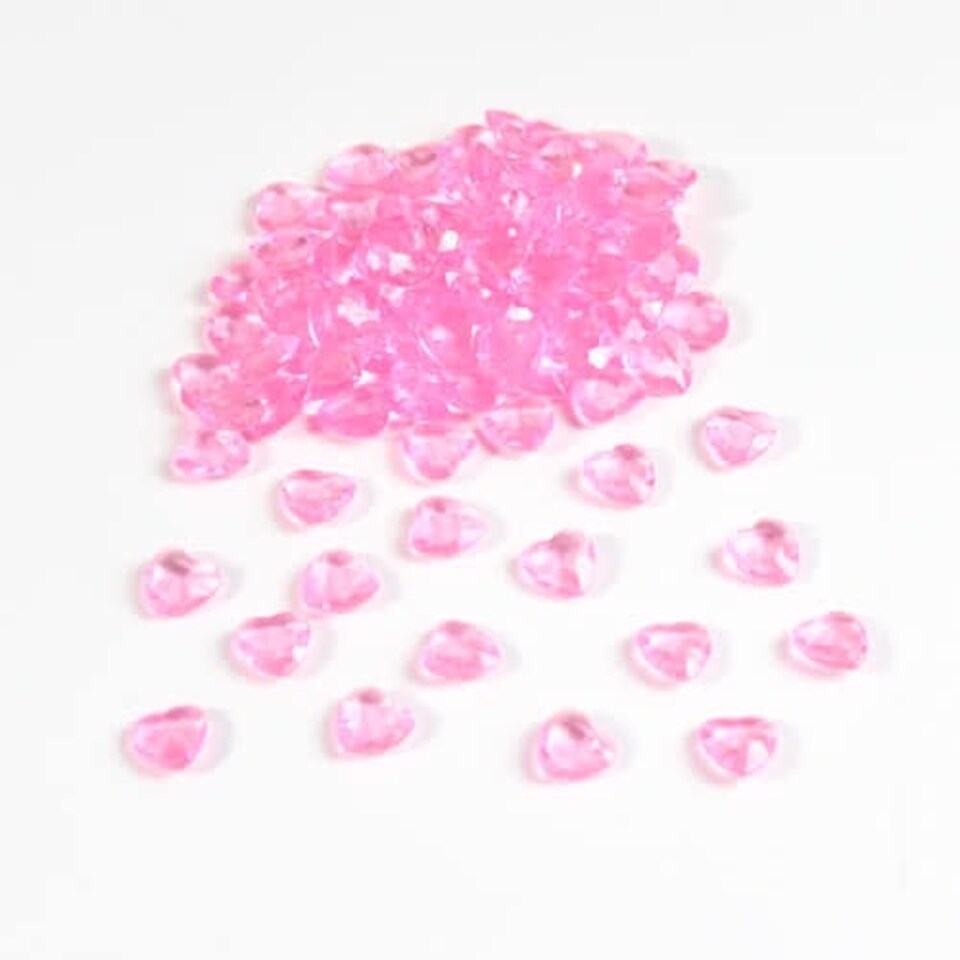 Pink 12mm Heart Diamonds Premium Table Gems 28g