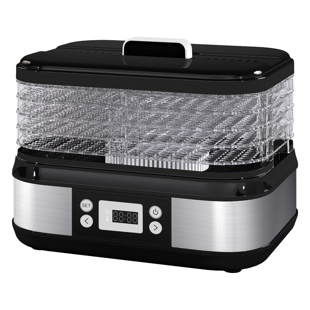 Spector 5 Tray Stainless Steel Food Dehydrator Jerky Friut Vegetable Dryer Black