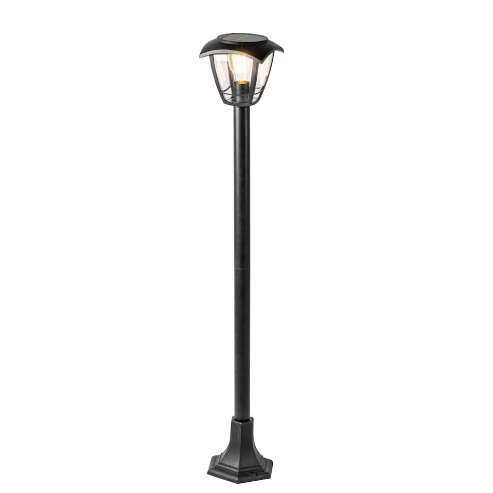 image 1 of CGC Lighting Lara Black Solar Outdoor Post Light 1.2 m - Warm White LED IP44 | Black | Black | Height: 1.2 m, diameter: 16.6 cm