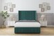 image 2 of Sloomy Hargrave Emerald Plush Divan Bed Base No Drawers With 54 Inch Wingback Headboard & 12 Inch Matching Footboard | Green | Emerald | Double | 1