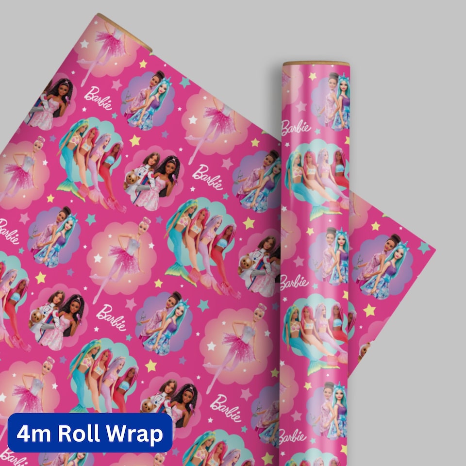 image 1 of Barbie Wrapping Paper 4m Roll