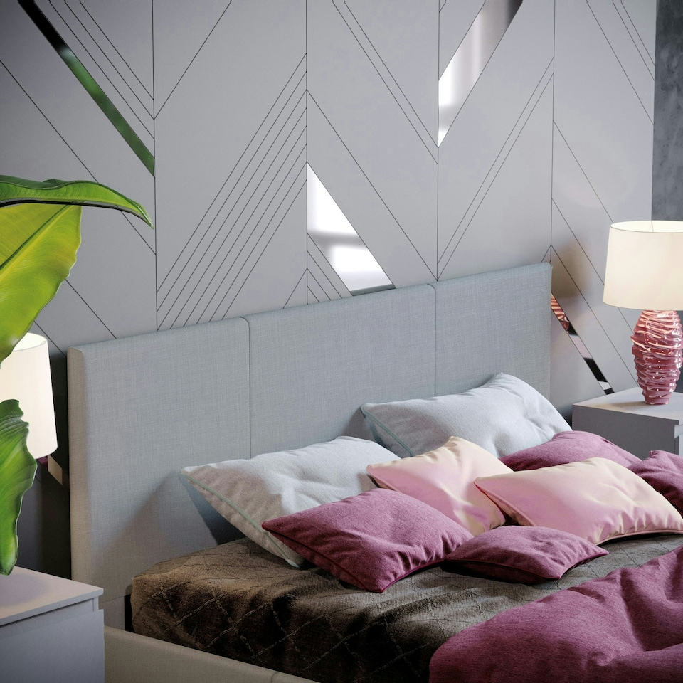 image 1 of Vida Designs Victoria 5ft King Size Bed Fabric Upholstered, Light Grey Linen, 150 x 200cm