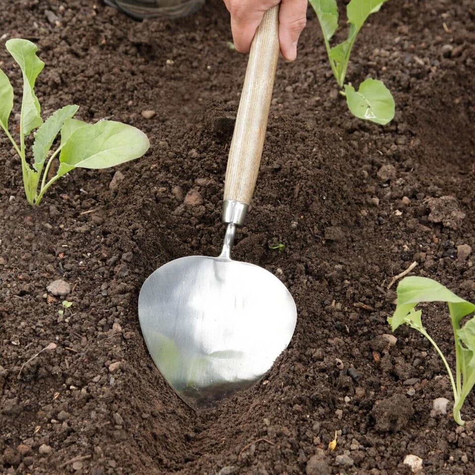 image 1 of Spear & Jackson Traditional Stainless Heart-Shaped Dutch Style Trowel, Brown