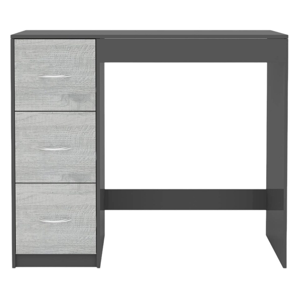 image 1 of 3-Drawer Wooden Desk and Dressing Table - Multi-Functional, 79.5x93x40 cm | Black | Black & Ash Grey | 22.5 x 43.5 x 98.5 | 1