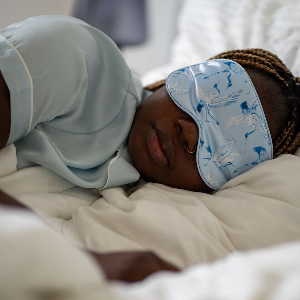 image 1 of SMUG Satin Sleep Mask - Cranes Print