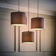 image 2 of ValueLights 3 Pack Modern Grey Drum Pendant Ceiling Light Shades With Diffusers