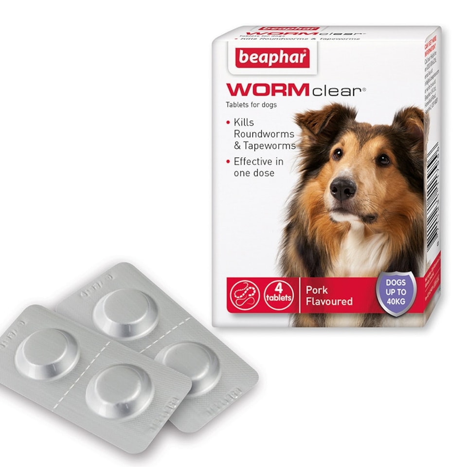 image 1 of Beaphar Wormclear Dog Uptp 40kg 4 Tablets - Pack of 6