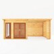 image 1 of 6 x 3 m Studio Pent Log Cabin with Patio Area with Oak UPVC Windows and Doors - 44 mm Timber - L333.5 x W591.1 x H249.4 cm - Brown Brown
