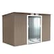 image 1 of Outsunny 9 x 4FT Metal Garden Storage Shed w/ 2 Door, Light Grey Wood Grain Grey