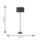 image 3 of ValueLights Charlie Black Floor Lamp Charcoal Shade Grey