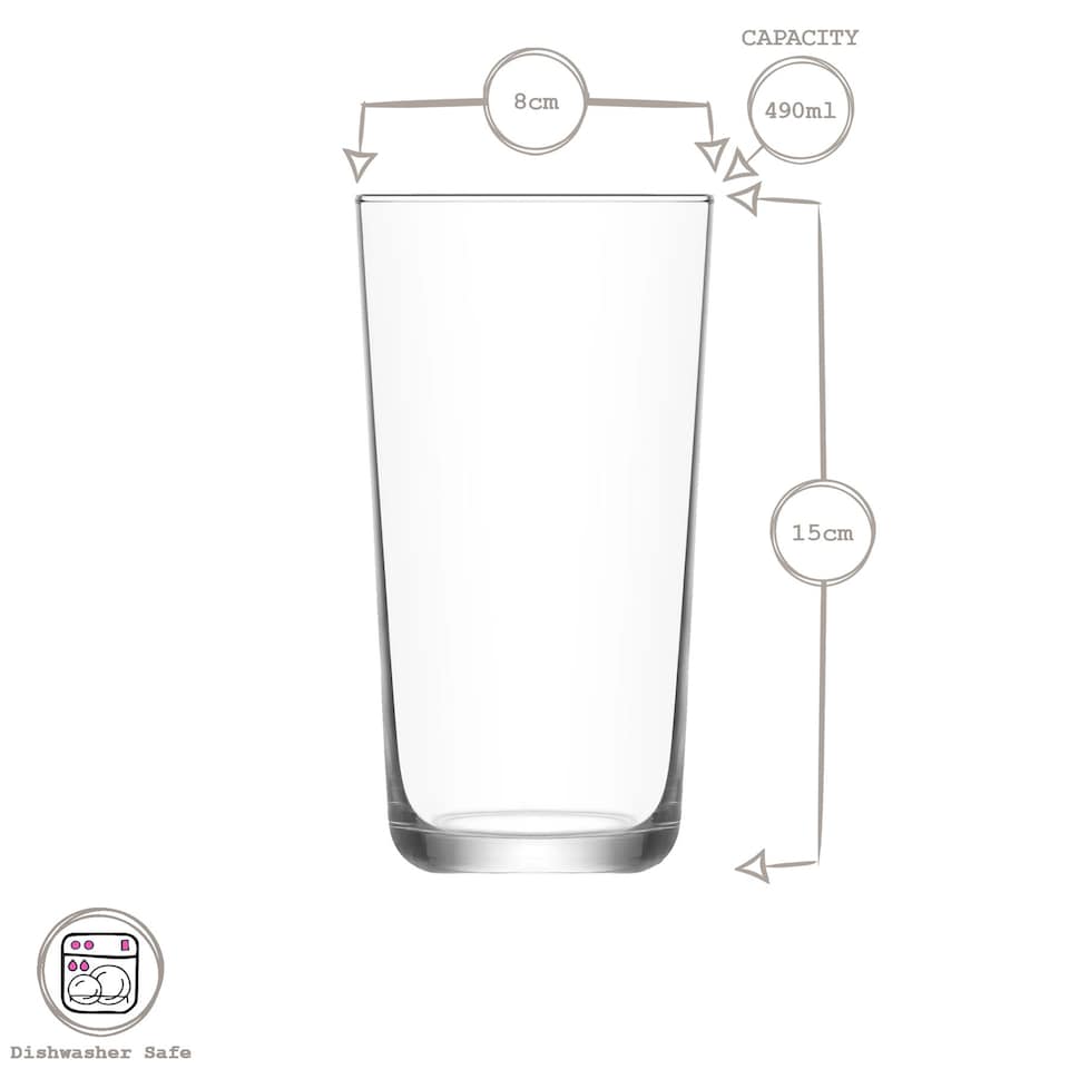 image 1 of LAV Assos Highball Glasses - 490ml - Pack of 12
