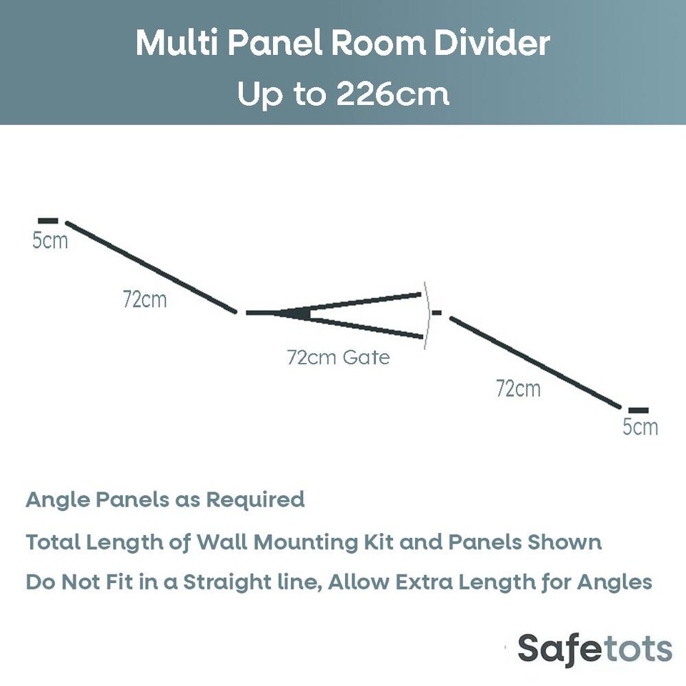 image 1 of Safetots Premium Extra Tall Room Divider, up to 226cm Wide, Black, 105cm Tall, Multi Panel Barrier for Baby and Toddler | Black