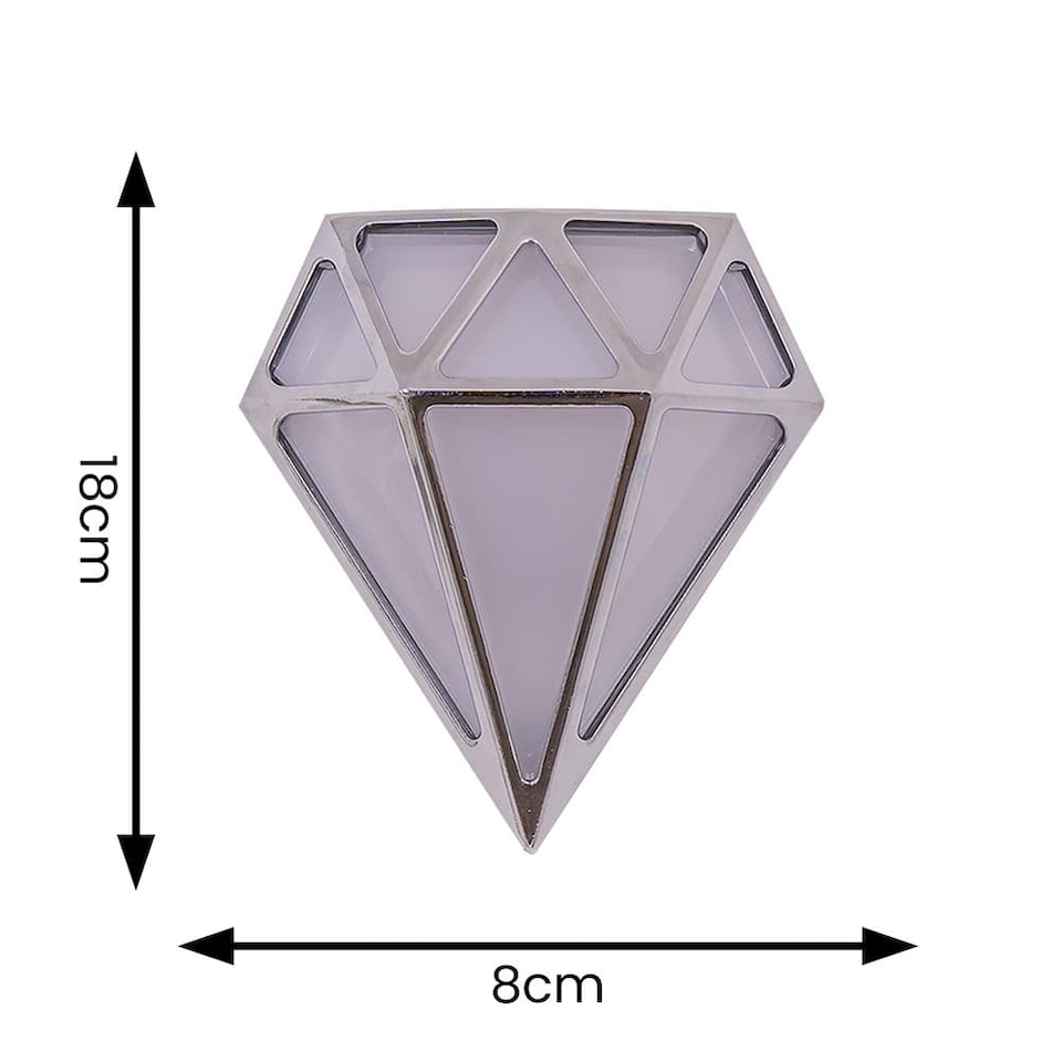 image 1 of ValueLights Diamond Chrome IP44 Rated Bathroom Frosted Integrated LED Wall Light