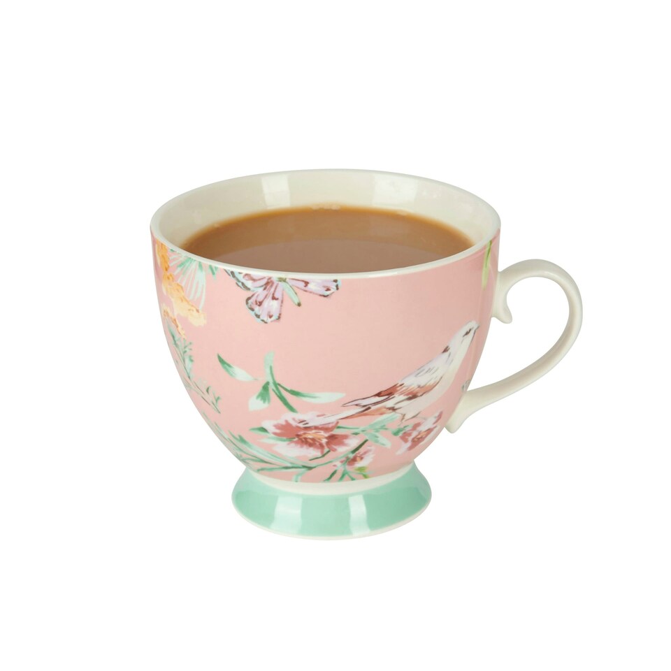 image 1 of KitchenCraft China Peach Birds Footed Mug | Multi | 1