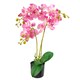 image 4 of Artificial Orchid XL Metal Bowl Planter 70x70cm | Green