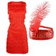 image 2 of Ladies Red Flapper Dress Red | L