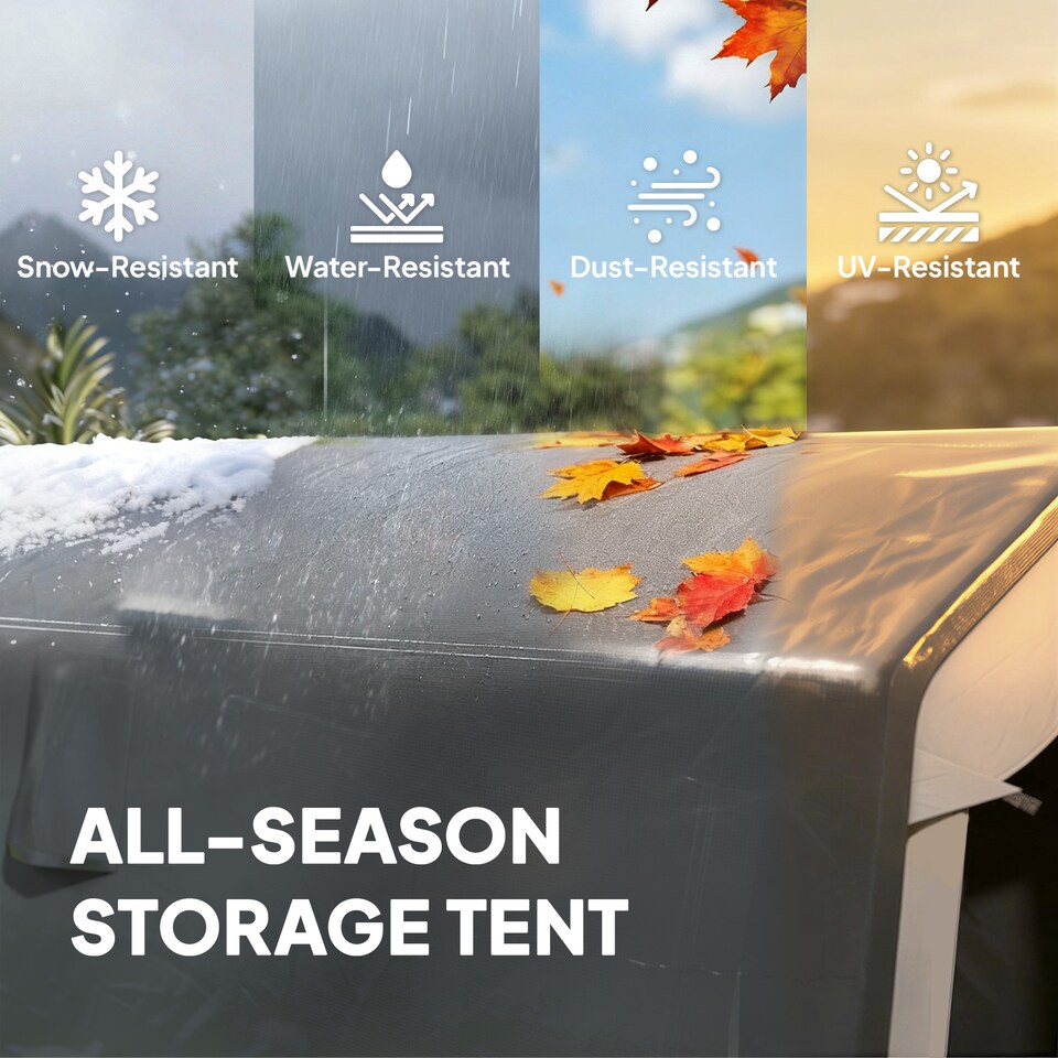 image 1 of Outsunny 1.8 x 2.4m Portable Storage Shed Heavy Duty Motorbike Shed | Grey | Dark grey and light grey | 180W x 240D x 203H cm