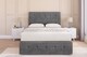 image 1 of Sloomy Cambridge Steel Plush Divan Bed Base 2 Drawers Foot-End With 54 Inch Floor Standing Headboard & 12 Inch Matching Footboard | Grey | Steel | Super King | 1