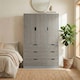 image 3 of RIGA 3 Door 6 Drawer Wardrobe | Grey | Grey & Cedar Grey | 10 x 44.5 x 79 | 1